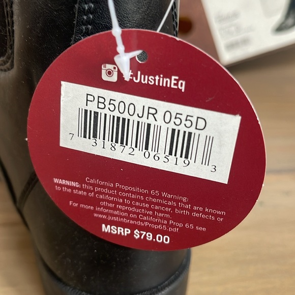 New in box with tags Justin English riding boots for kids - Picture 11 of 11